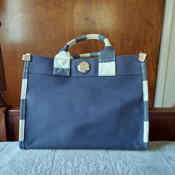 Tommy Hilfiger Handbags - Tommy Hilfiger Blue/White Canvas Tote Bag
